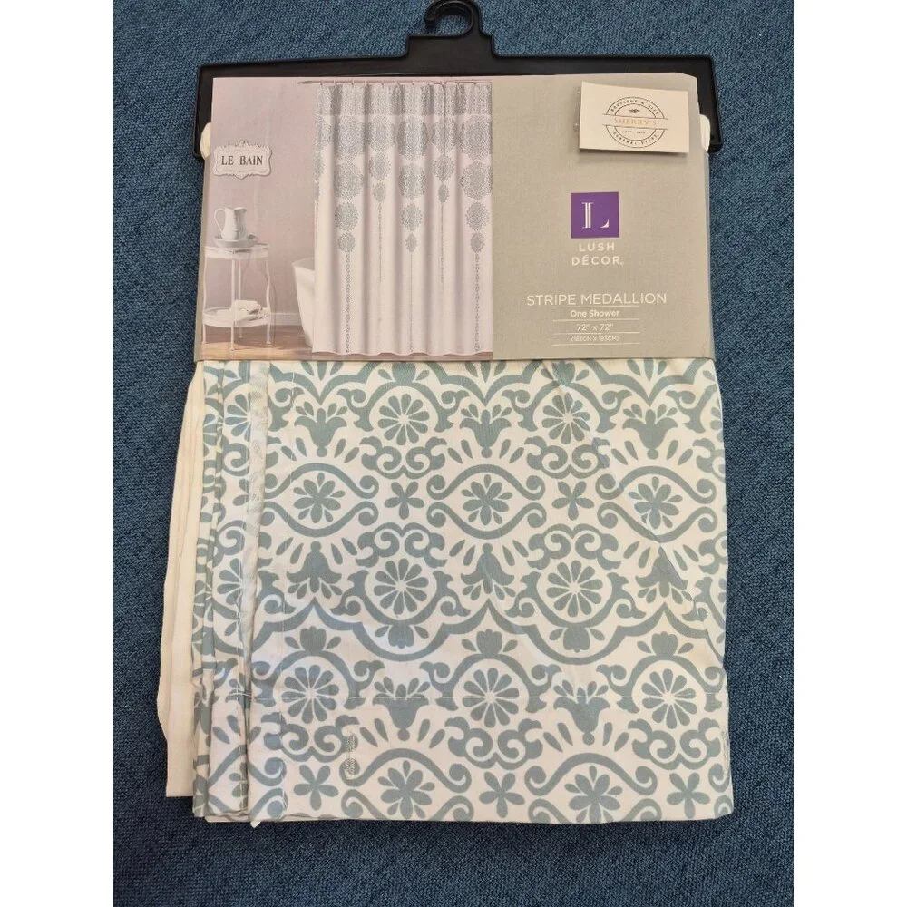 Lush Décor Stripe Medallion Shower Curtain 72